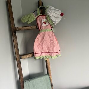 Cherry Themed Apron Set with Hat and Mitt